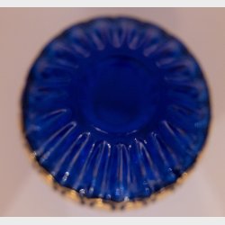 Decorative Cobalt Blue Glass Vase with Gold Accents