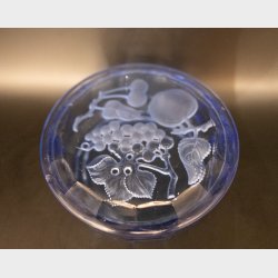 Vintage blue pressed glass dish
