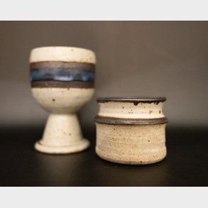 Set of 2 Vintage Studio Pottery Pieces � Goblet & Lidded Jar (West Germany)