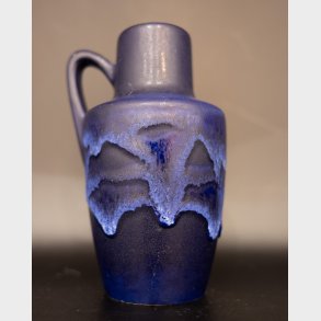 Vintage Scheurich West German Pottery Vase with Handle � Blue Lava Glaze