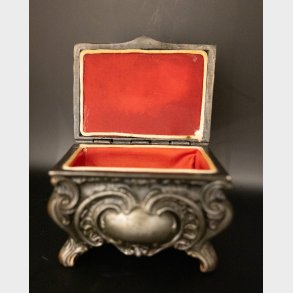 Vintage Pewter Trinket Box with Ornate Detailing