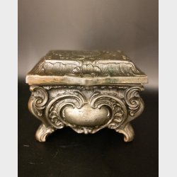 Vintage Pewter Trinket Box with Ornate Detailing