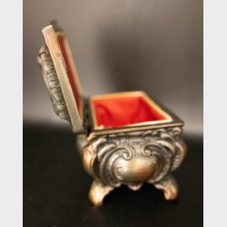 Vintage Pewter Trinket Box with Ornate Detailing