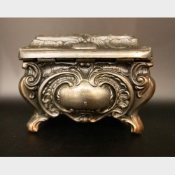 Vintage Pewter Trinket Box with Ornate Detailing