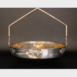 Vintage Silver Plated Serving Dish with Folding Handle � 21 cm Mid Century Decorative Tray Bowl