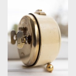 Vintage Trivox Silent Alarm Clock � Mid Century German Brass Desk Clock Working