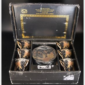 Yamasen Gold Collection Tea Set � 12 pcs Fine Porcelain Japan 24K Gold Plated Cups & Saucers
