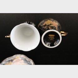 Yamasen Gold Collection Tea Set � 12 pcs Fine Porcelain Japan 24K Gold Plated Cups &amp; Saucers