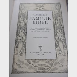 Antique Danish Illustrated Family Bible 1929 � Large Leather Bound Gilt Edge �Illustreret Familie Bibel� with Family Record Pages