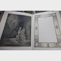 Antique Danish Illustrated Family Bible 1929 � Large Leather Bound Gilt Edge �Illustreret Familie Bibel� with Family Record Pages