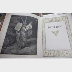 Antique Danish Illustrated Family Bible 1929 � Large Leather Bound Gilt Edge �Illustreret Familie Bibel� with Family Record Pages