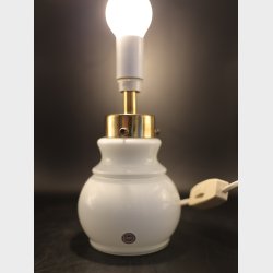 Vintage ODR ECCO Opaline Glass Table Lamp � Danish Design � Brass &amp; White Glass � 10 x 25 cm