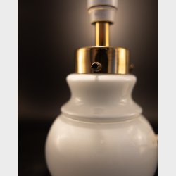 Vintage ODR ECCO Opaline Glass Table Lamp � Danish Design � Brass &amp; White Glass � 10 x 25 cm