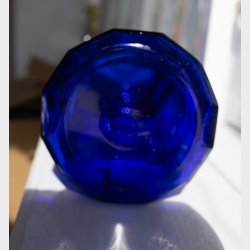 Vintage Cobalt Blue Glass Storage Jar with Airtight Clamp Lid � Tall Kitchen Canister 32 x 9.5 cm