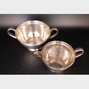 Vintage Silver Plated Sugar Bowl & Creamer Set � Danish Design Cream Jug & Sugar Jar � Elegant Tableware