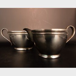 Vintage Silver Plated Sugar Bowl &amp; Creamer Set � Danish Design Cream Jug &amp; Sugar Jar � Elegant Tableware