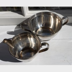 Vintage Silver Plated Sugar Bowl &amp; Creamer Set � Danish Design Cream Jug &amp; Sugar Jar � Elegant Tableware