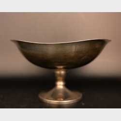 Vintage Silver Plated Pedestal Bowl 16 cm � Minimalist Footed Dish � Mid Century Modern Serving Bowl