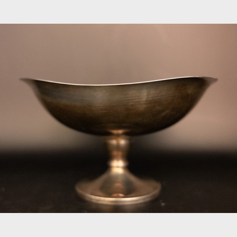Vintage Silver Plated Pedestal Bowl 16 cm � Minimalist Footed Dish � Mid Century Modern Serving Bowl