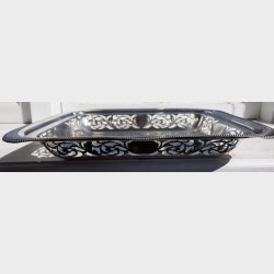Vintage Silver Plated Rectangular Tray 28 cm � Elegant Serving Tray with Raised Edge � Classic Tableware