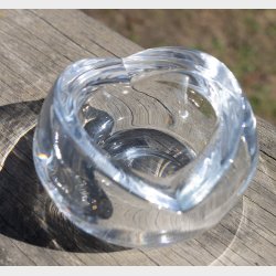 Modern Clear Glass Tealight Holder � Sculptural Heart Shape � Minimalist Scandinavian Style
