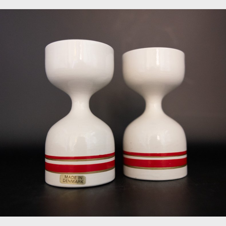 Vintage Danish Wooden Candle Holders � Made in Denmark � Minimalist Design (Set)