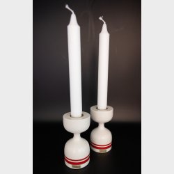 Vintage Danish Wooden Candle Holders � Made in Denmark � Minimalist Design (Set)