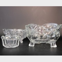 Vintage Cut Glass Bowls � Decorative Set of 3
