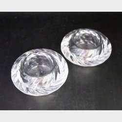 Vintage Glass Tealight Holders � Swirl Design � Heavy Glass (Set)