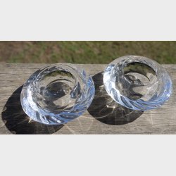 Vintage Glass Tealight Holders � Swirl Design � Heavy Glass (Set)