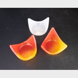 Ipsens Art Glass Gudhjem � Colored Glass Tealight Holders (Set of 3)