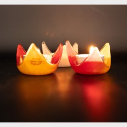 Ipsens Art Glass Gudhjem � Colored Glass Tealight Holders (Set of 3)