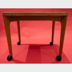 Danish Mid-Century Modern Oak Side Table by Vejle Stole &amp; M�belfabrik � Vintage Scandinavian Design on Castors