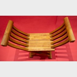 Pair of Vintage Folding Wooden Safari Chairs � Scandinavian Style X-Frame Chairs, Solid Wood, Mid Century Inspired