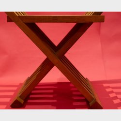 Pair of Vintage Folding Wooden Safari Chairs � Scandinavian Style X-Frame Chairs, Solid Wood, Mid Century Inspired