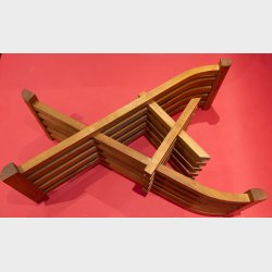 Pair of Vintage Folding Wooden Safari Chairs � Scandinavian Style X-Frame Chairs, Solid Wood, Mid Century Inspired