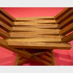 Pair of Vintage Folding Wooden Safari Chairs � Scandinavian Style X-Frame Chairs, Solid Wood, Mid Century Inspired