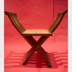 Pair of Vintage Folding Wooden Safari Chairs � Scandinavian Style X-Frame Chairs, Solid Wood, Mid Century Inspired