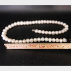 Vintage White Cultured Pearl Necklace � 51 cm Strand of Large Natural Freshwater Pearls, Elegant Classic Jewelry
