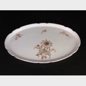 Vintage Porcelain Oval Serving Dish � Floral Design with Gold Trim, 24 cm