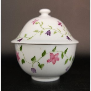 Vintage Porcelain Lidded Bowl / Sugar Bowl � Hand Painted Floral Decor, 9.5 cm