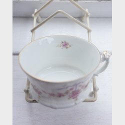 Antique Carl Tielsch (C.T.) Altwasser Porcelain Tea &amp; Coffee Service, circa 1890�1910, 39 Pieces, Pink Floral Ribbon Garland with Gilt Trim