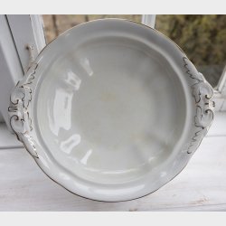 Antique Villeroy &amp; Boch Mettlach Porcelain Dinner Service, 69 Pieces, circa 1900�1930, White with Gilt Rim, Complete Table Setting for 12