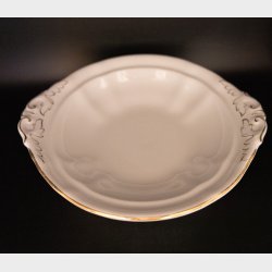 Antique Villeroy &amp; Boch Mettlach Porcelain Dinner Service, 69 Pieces, circa 1900�1930, White with Gilt Rim, Complete Table Setting for 12