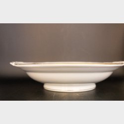 Antique Villeroy &amp; Boch Mettlach Porcelain Dinner Service, 69 Pieces, circa 1900�1930, White with Gilt Rim, Complete Table Setting for 12