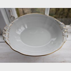 Antique Villeroy &amp; Boch Mettlach Porcelain Dinner Service, 69 Pieces, circa 1900�1930, White with Gilt Rim, Complete Table Setting for 12