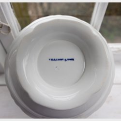 Antique Villeroy &amp; Boch Mettlach Porcelain Dinner Service, 69 Pieces, circa 1900�1930, White with Gilt Rim, Complete Table Setting for 12