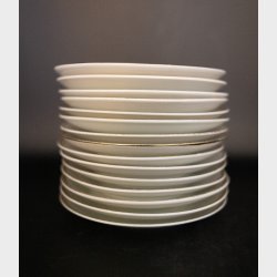 Antique Villeroy &amp; Boch Mettlach Porcelain Dinner Service, 69 Pieces, circa 1900�1930, White with Gilt Rim, Complete Table Setting for 12