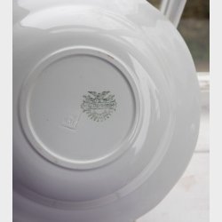 Antique Villeroy &amp; Boch Mettlach Porcelain Dinner Service, 69 Pieces, circa 1900�1930, White with Gilt Rim, Complete Table Setting for 12