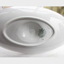 Antique Villeroy &amp; Boch Mettlach Porcelain Dinner Service, 69 Pieces, circa 1900�1930, White with Gilt Rim, Complete Table Setting for 12